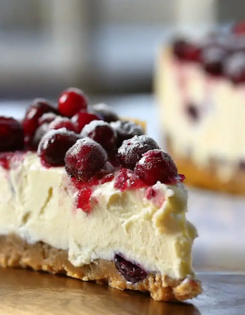 White Chocolate Mousse Cranberry Cheesecake