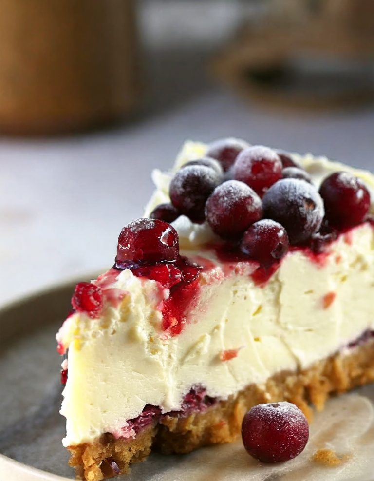 White Chocolate Mousse Cranberry Cheesecake