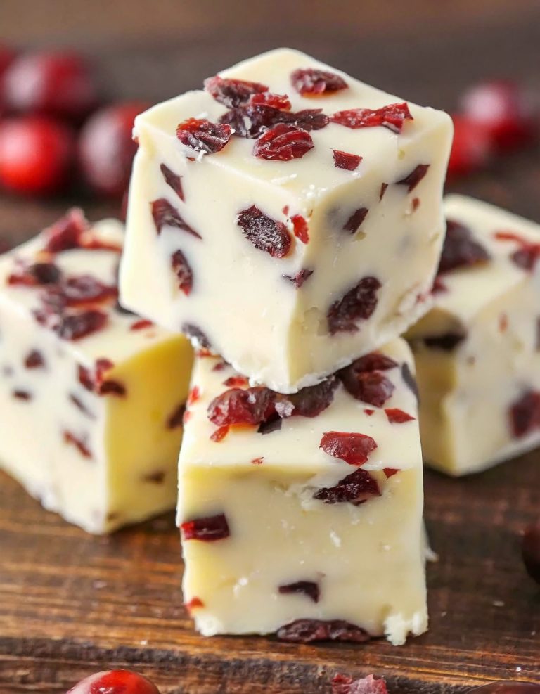 White Chocolate Cranberry Fudge