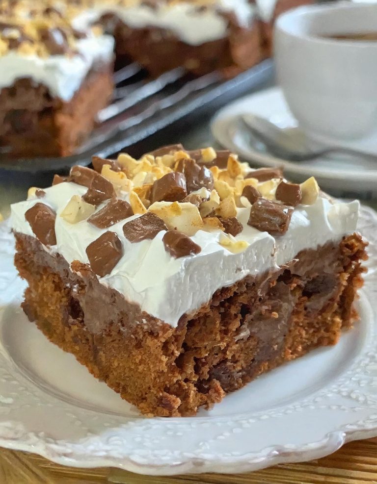Snickers Poke Cake