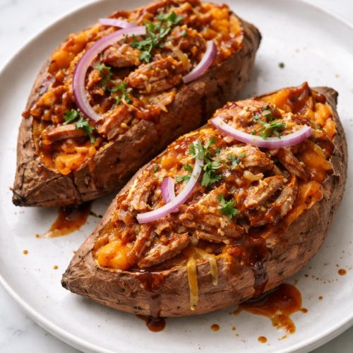 BBQ Chicken Stuffed Sweet Potatoes