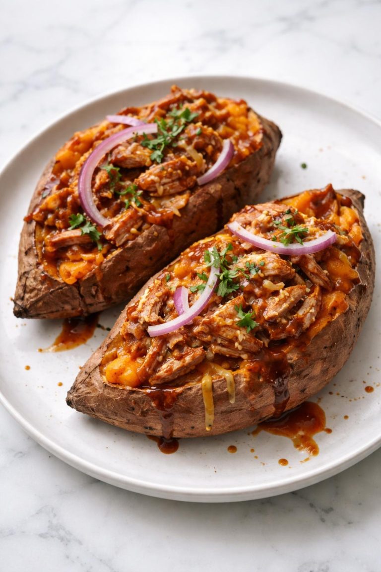 BBQ Chicken Stuffed Sweet Potatoes