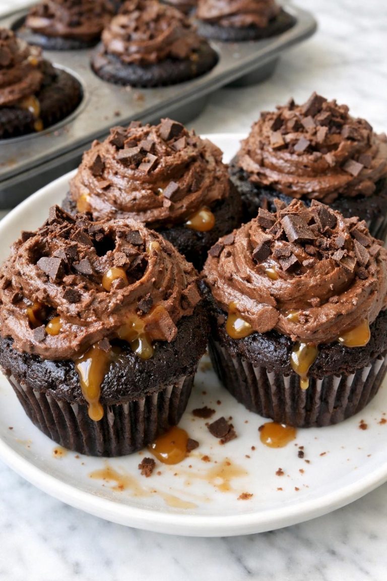 Chocolate Caramel Poke Cupcakes