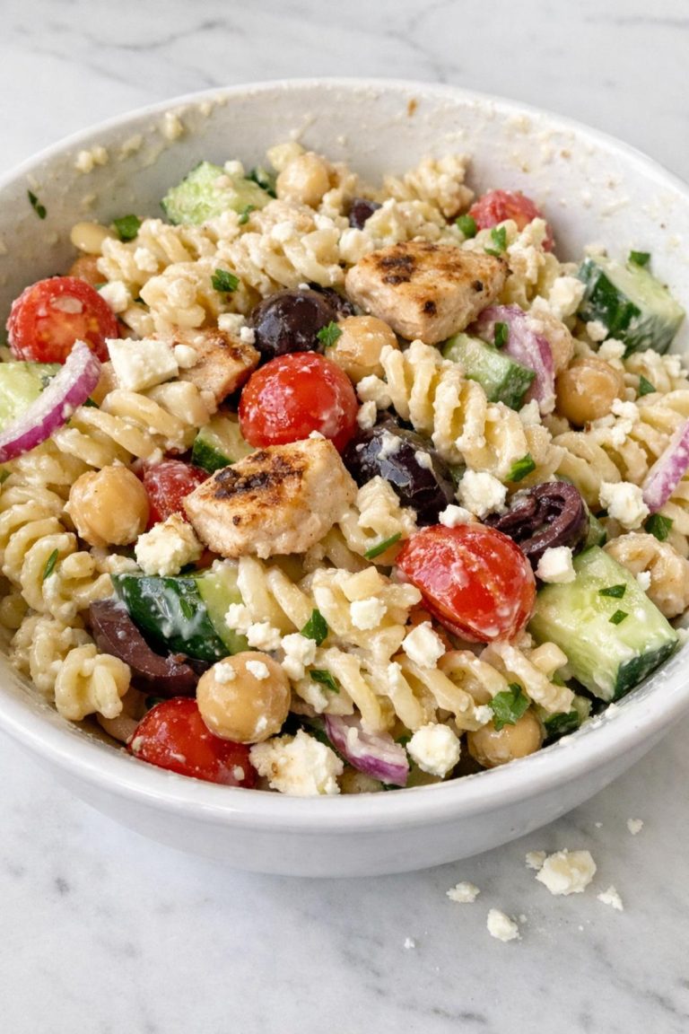 High Protein Greek Pasta Salad