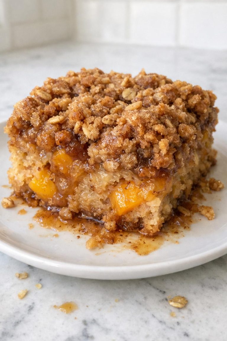 Old-Fashioned Peach Crisp Cake