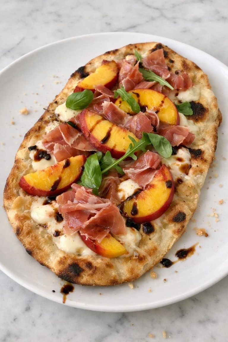 Peach and Prosciutto Flatbread