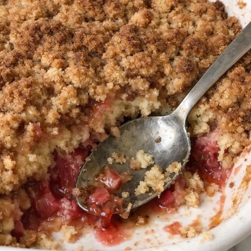 Rhubarb Coffee Cake Cobbler