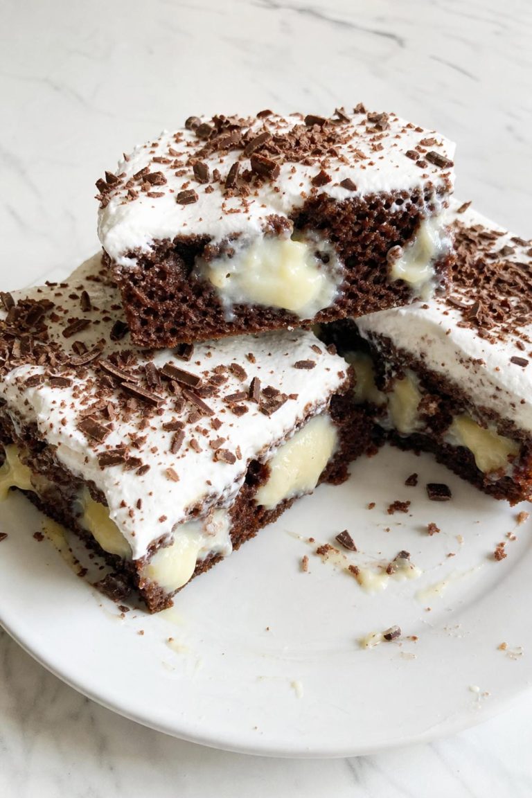 Chocolate Cream Poke Bars
