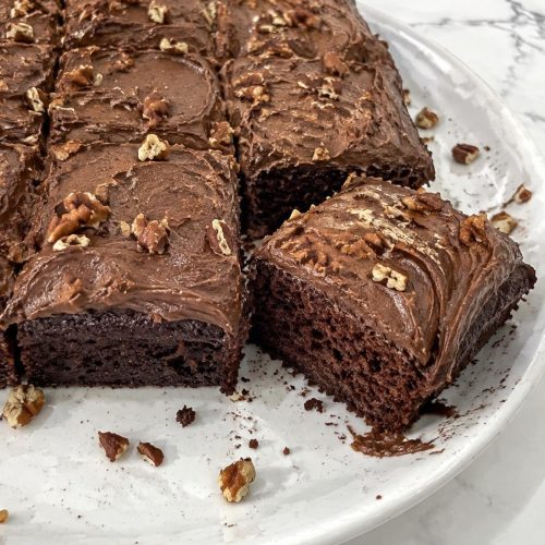 Chocolate Pecan Sheet Cupcakes