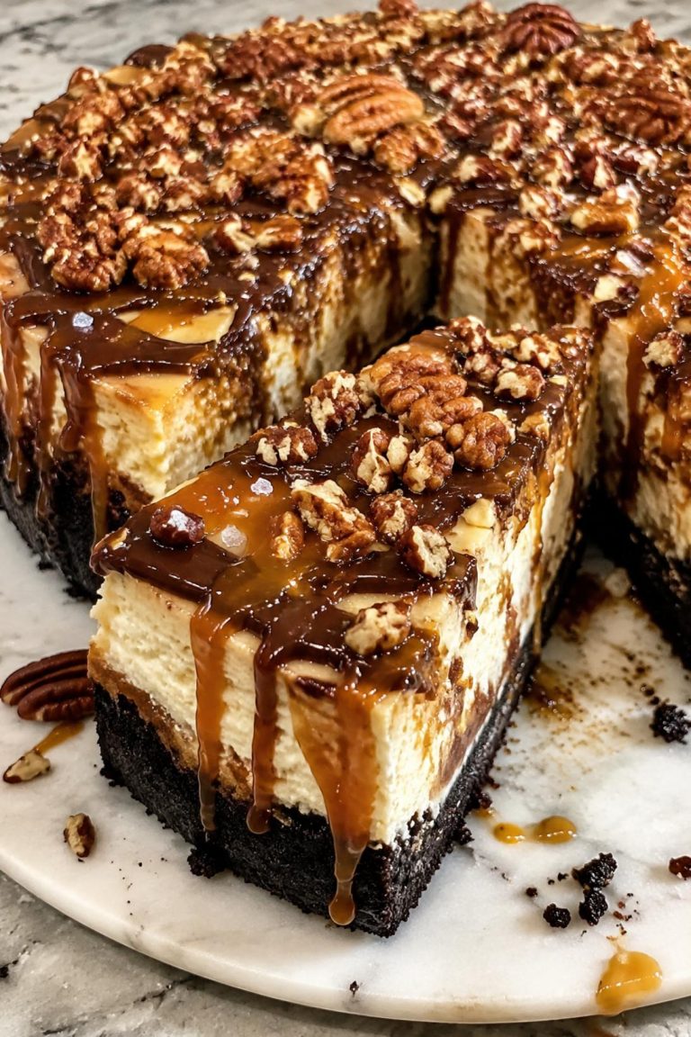 Salted Caramel Turtle Cheesecake