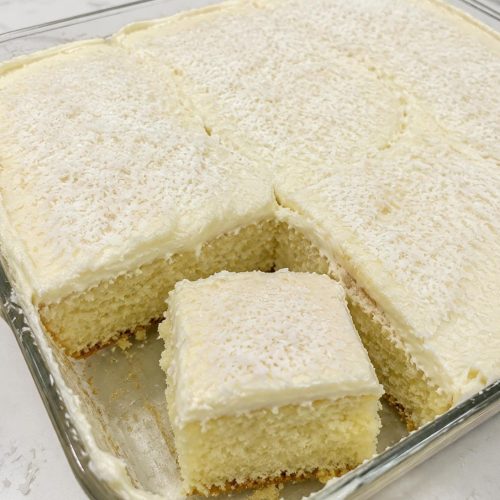 Southern Cream Cake Sheet Cake