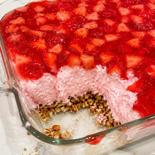 Strawberry Cream Pretzel Dessert