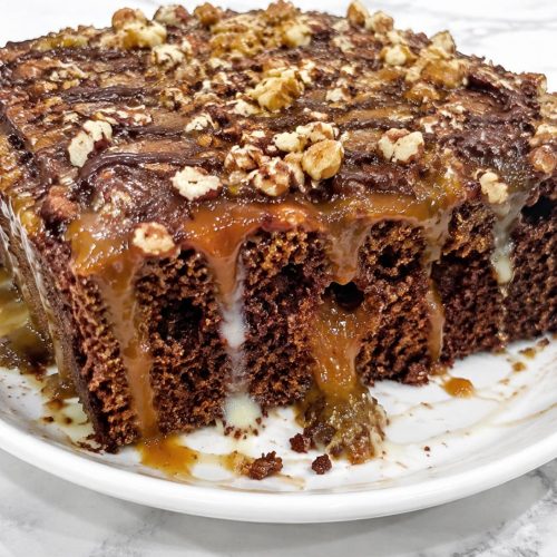 Turtle Poke Sheet Cake