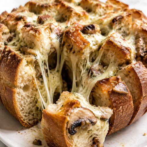 Cheesy Mushroom Pull-Apart Bread