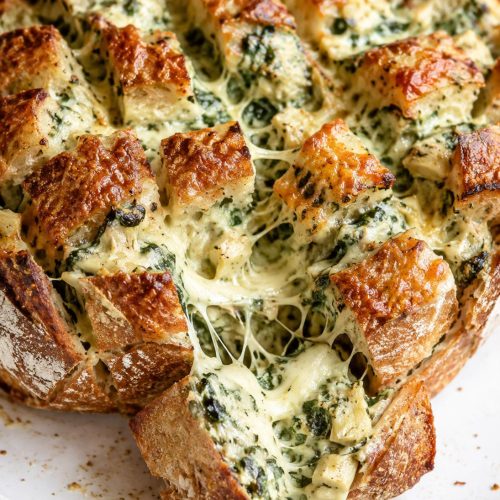Cheesy Spinach Artichoke Pull-Apart Bread