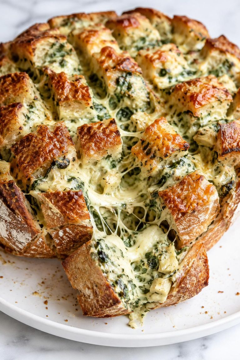 Cheesy Spinach Artichoke Pull-Apart Bread