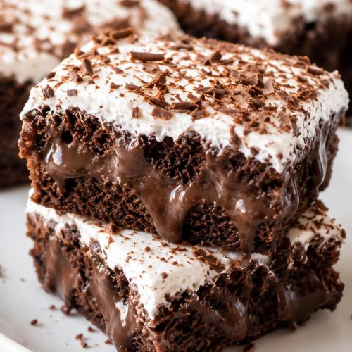 Chocolate Pudding Poke Bars