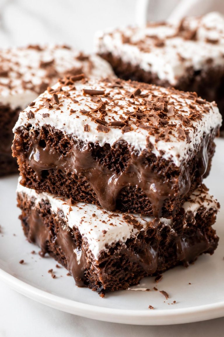 Chocolate Pudding Poke Bars