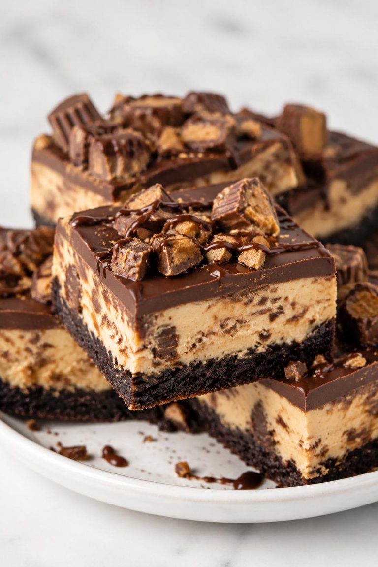 Peanut Butter Cup Cheesecake Bars