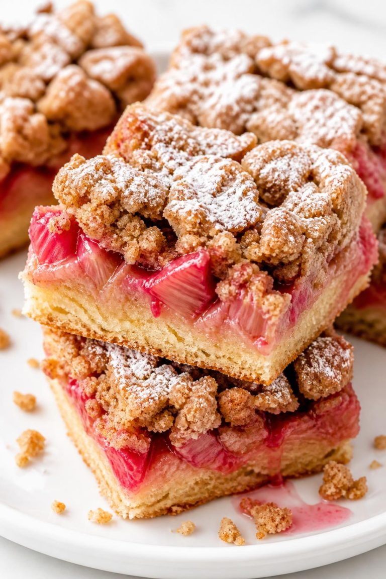 Rhubarb Coffee Cake Bars