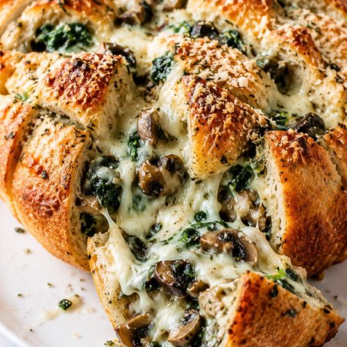 Spinach Cheese Portobello Pull-Apart Bread
