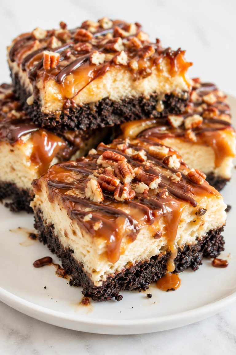 Turtle Cheesecake Bars Dessert