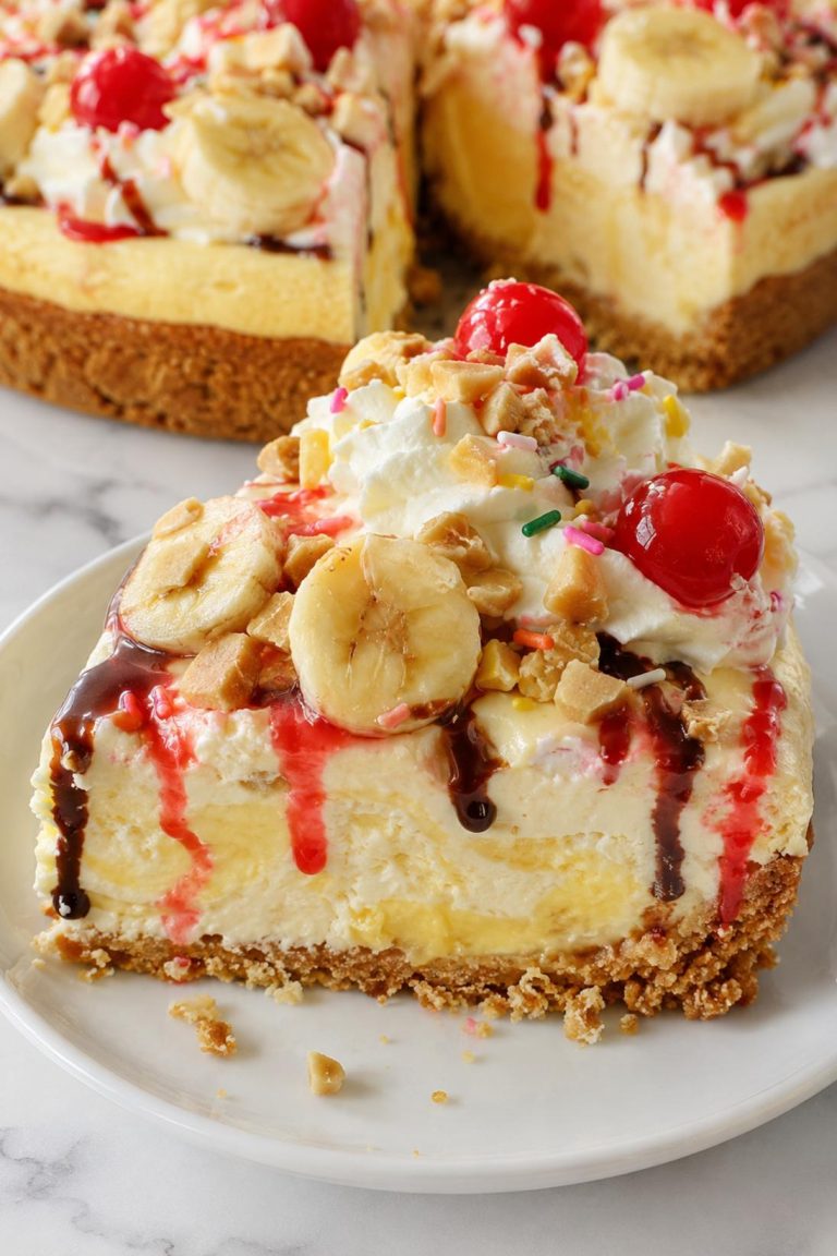 Banana Split Pudding Cheesecake