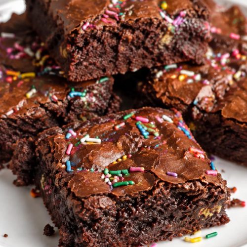 Cake Mix Sprinkle Brownies