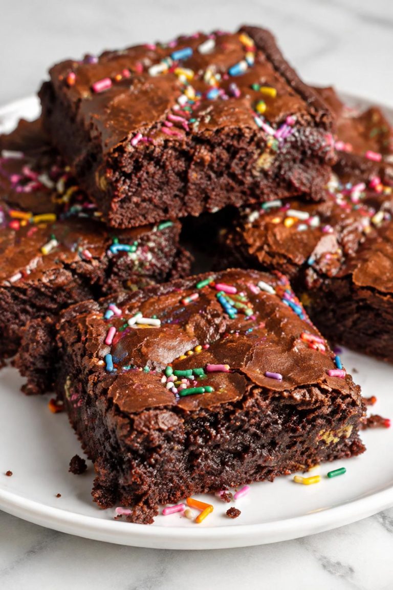 Cake Mix Sprinkle Brownies