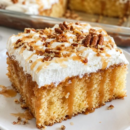Caramel Poke Sheet Cake