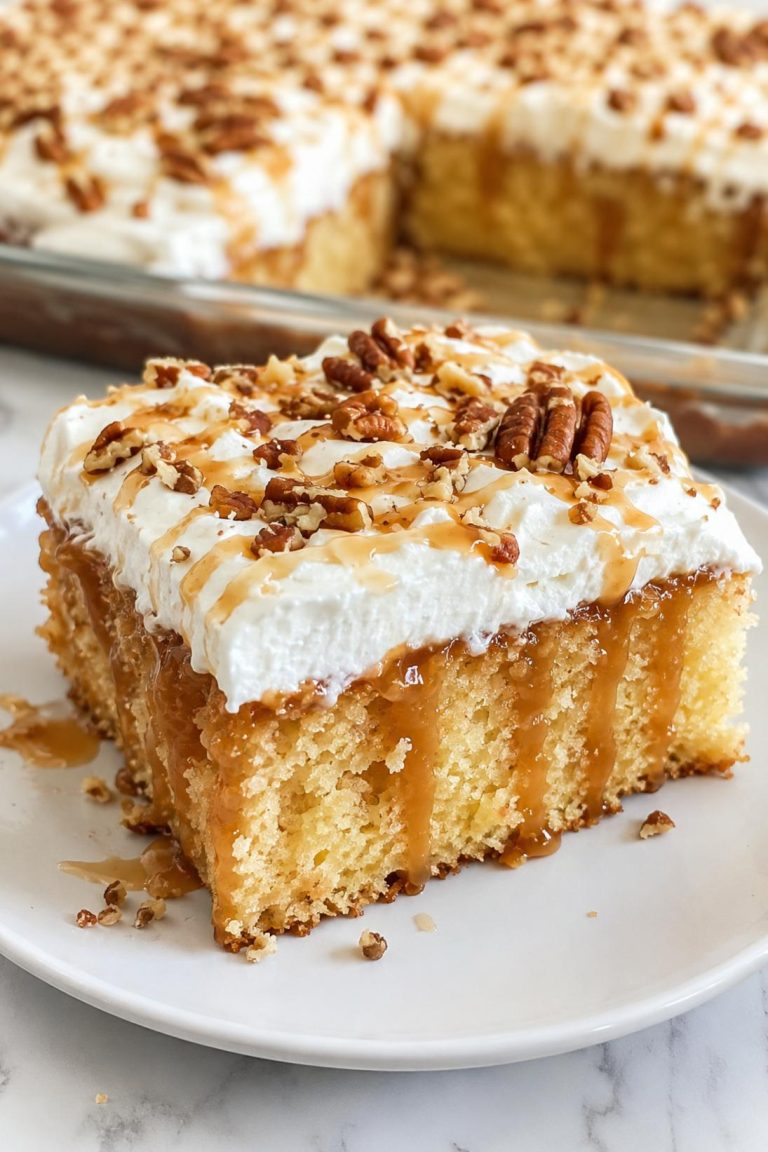 Caramel Poke Sheet Cake