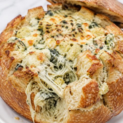 Cheesy Artichoke Dip Stuffed Bread