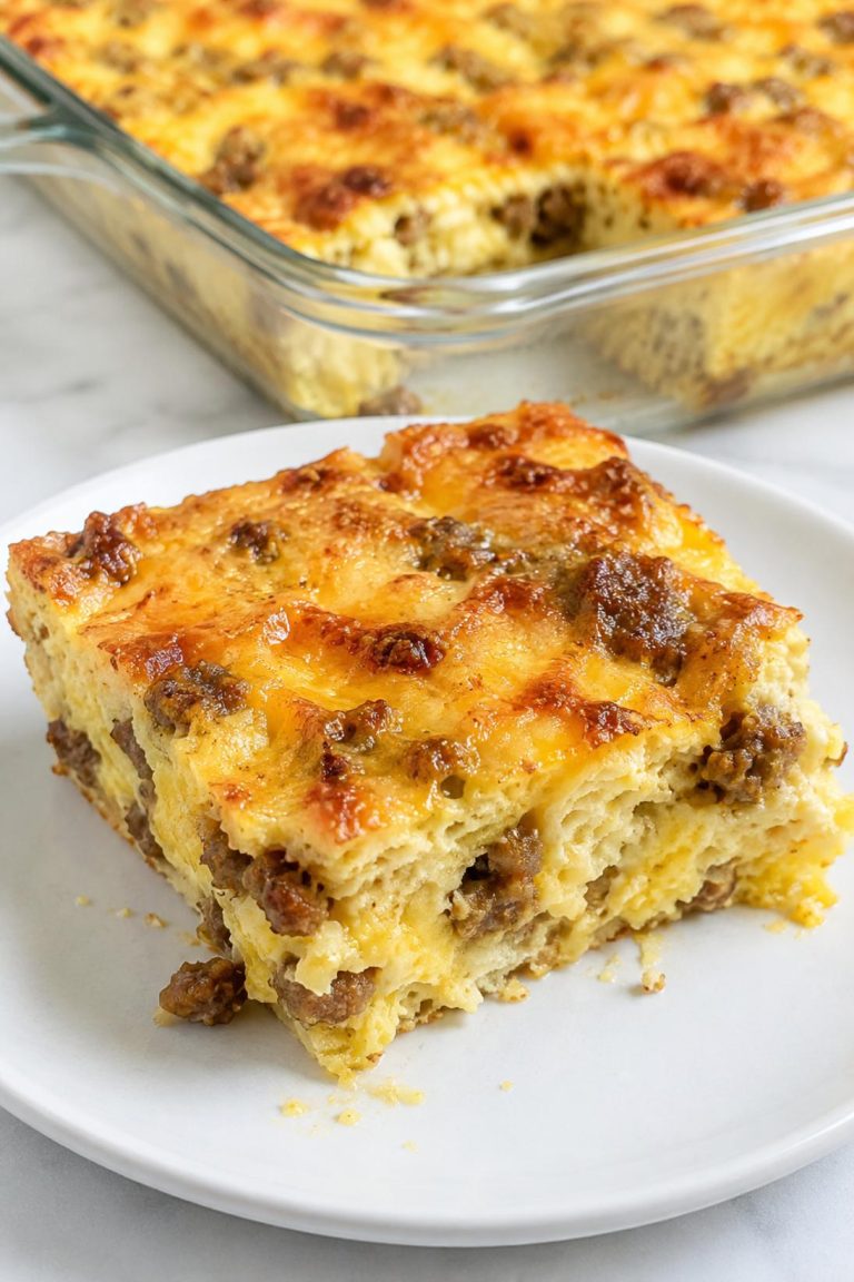 Cheesy Sausage Egg Cheese Casserole