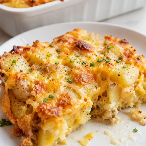 Cheesy Smashed Potato Bake