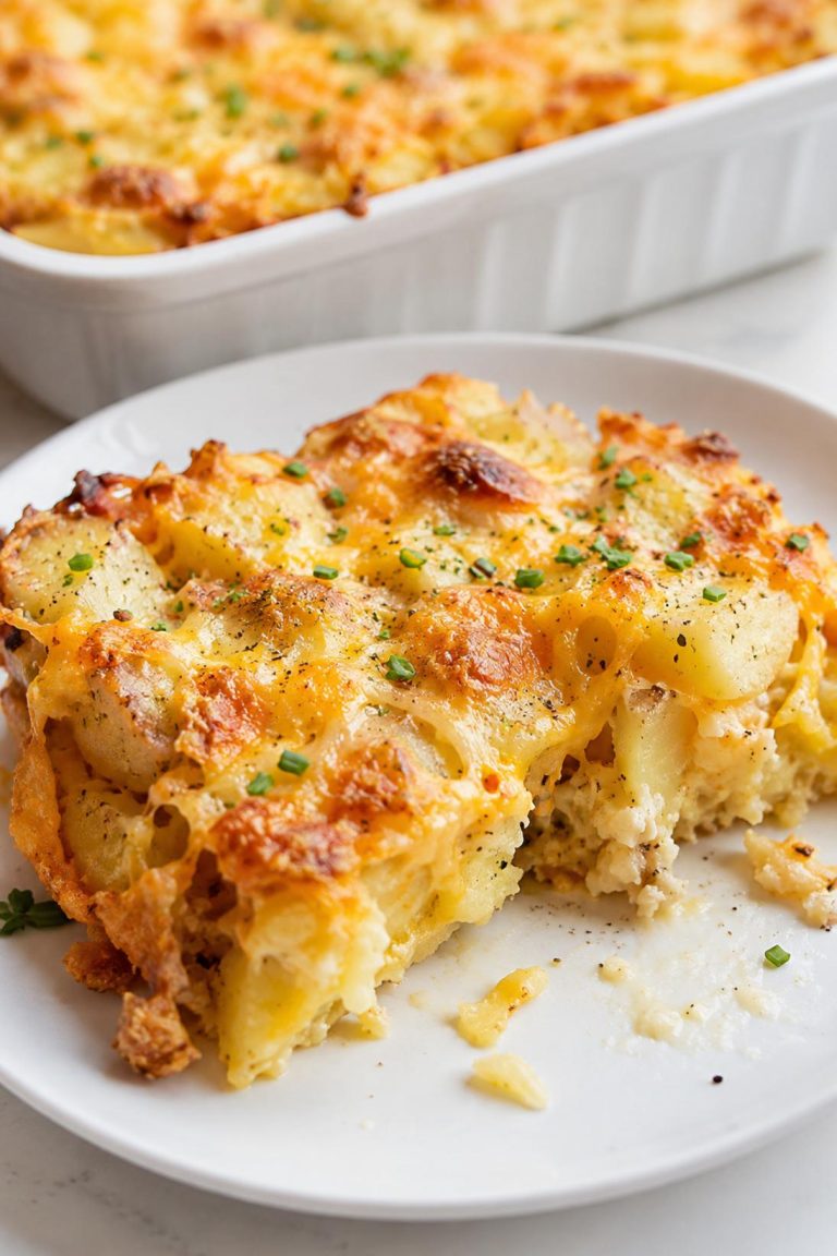 Cheesy Smashed Potato Bake