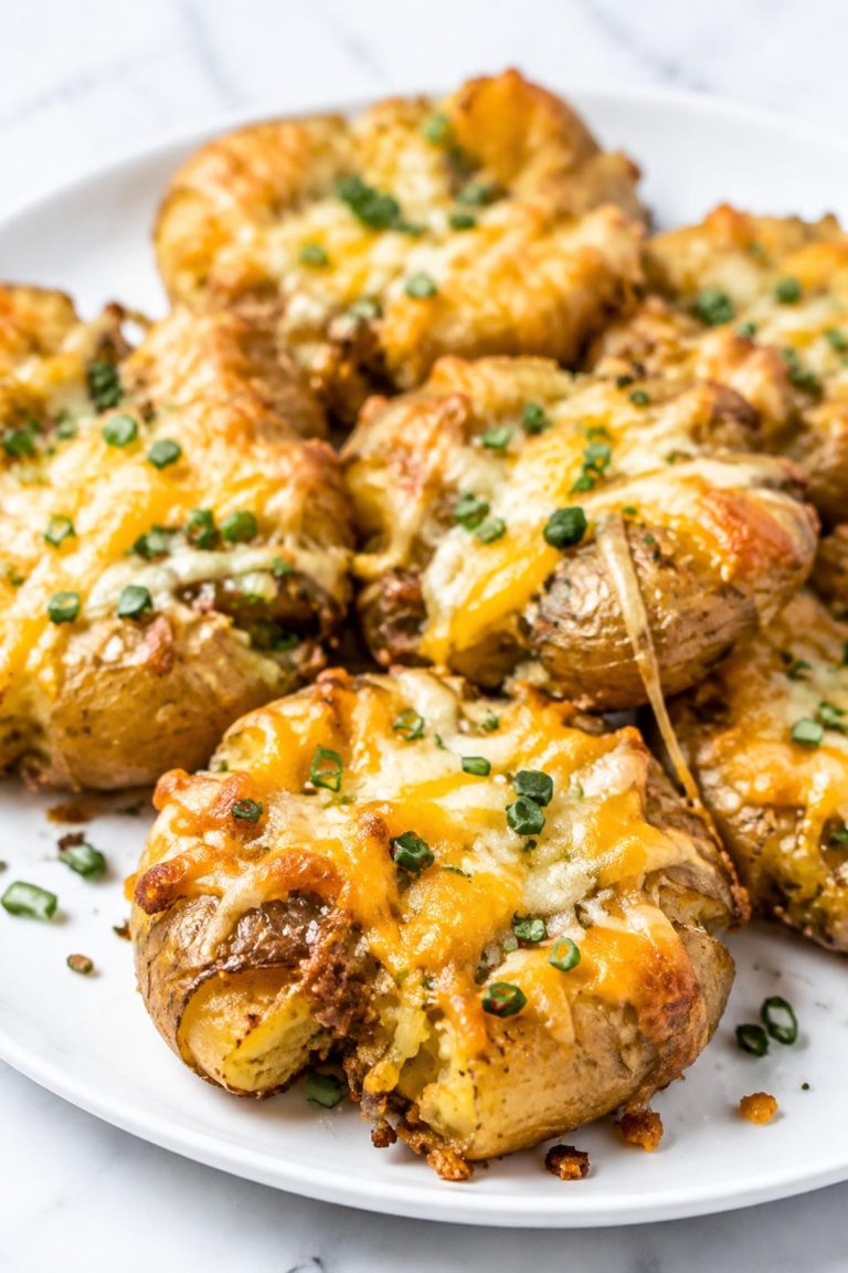 Cheesy Smashed Potato Side Dish
