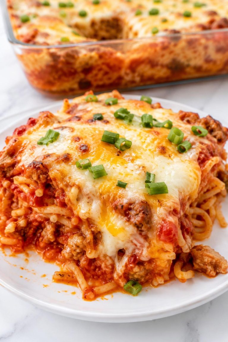 Cheesy Spaghetti Bake Brunch Bake