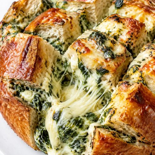 Cheesy Spinach Dip Pull-Apart Bread