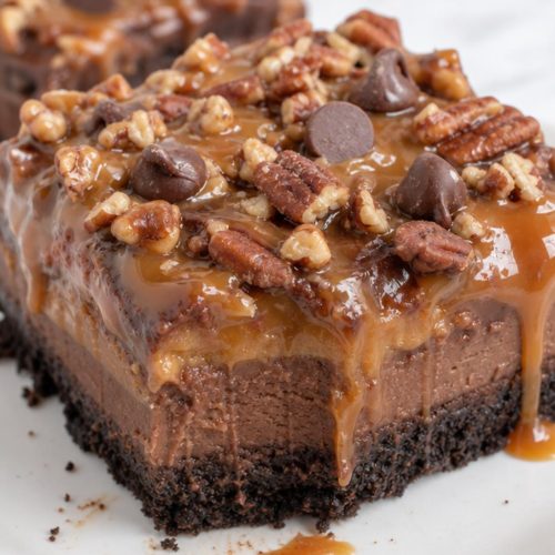 Chocolate Caramel Turtle Dessert