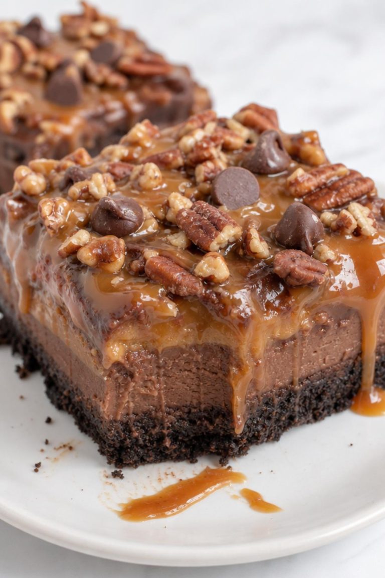 Chocolate Caramel Turtle Dessert