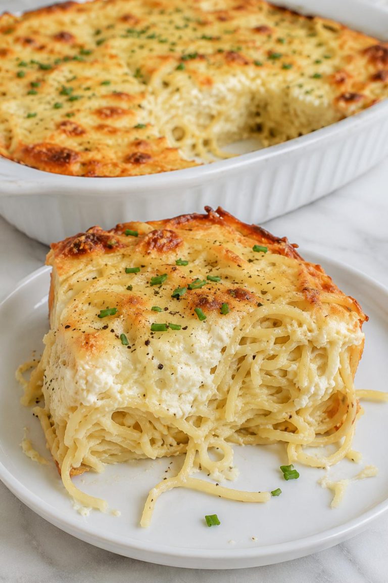 Cream Cheese Spaghetti Brunch Bake
