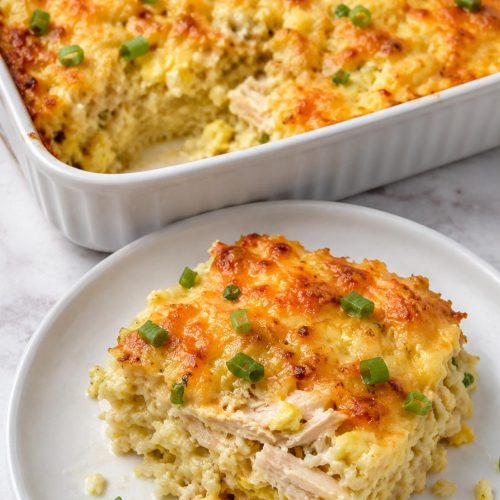 Creamy Chicken Rice Breakfast Casserole
