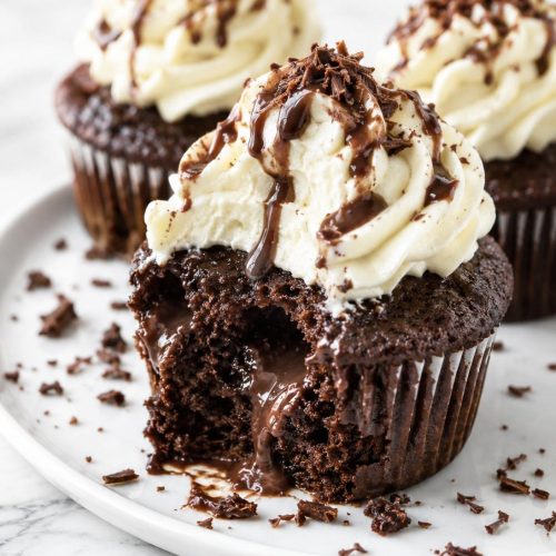 Hot Fudge Poke Cupcakes