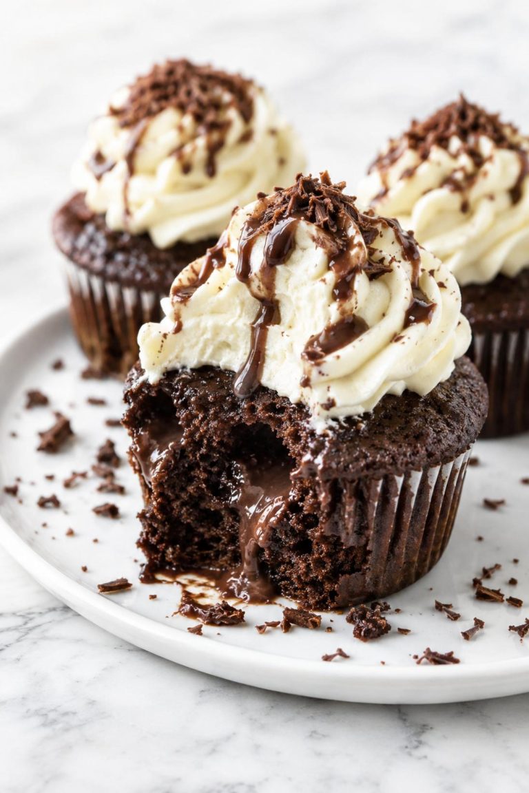 Hot Fudge Poke Cupcakes