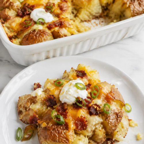 Loaded Smashed Potato Casserole
