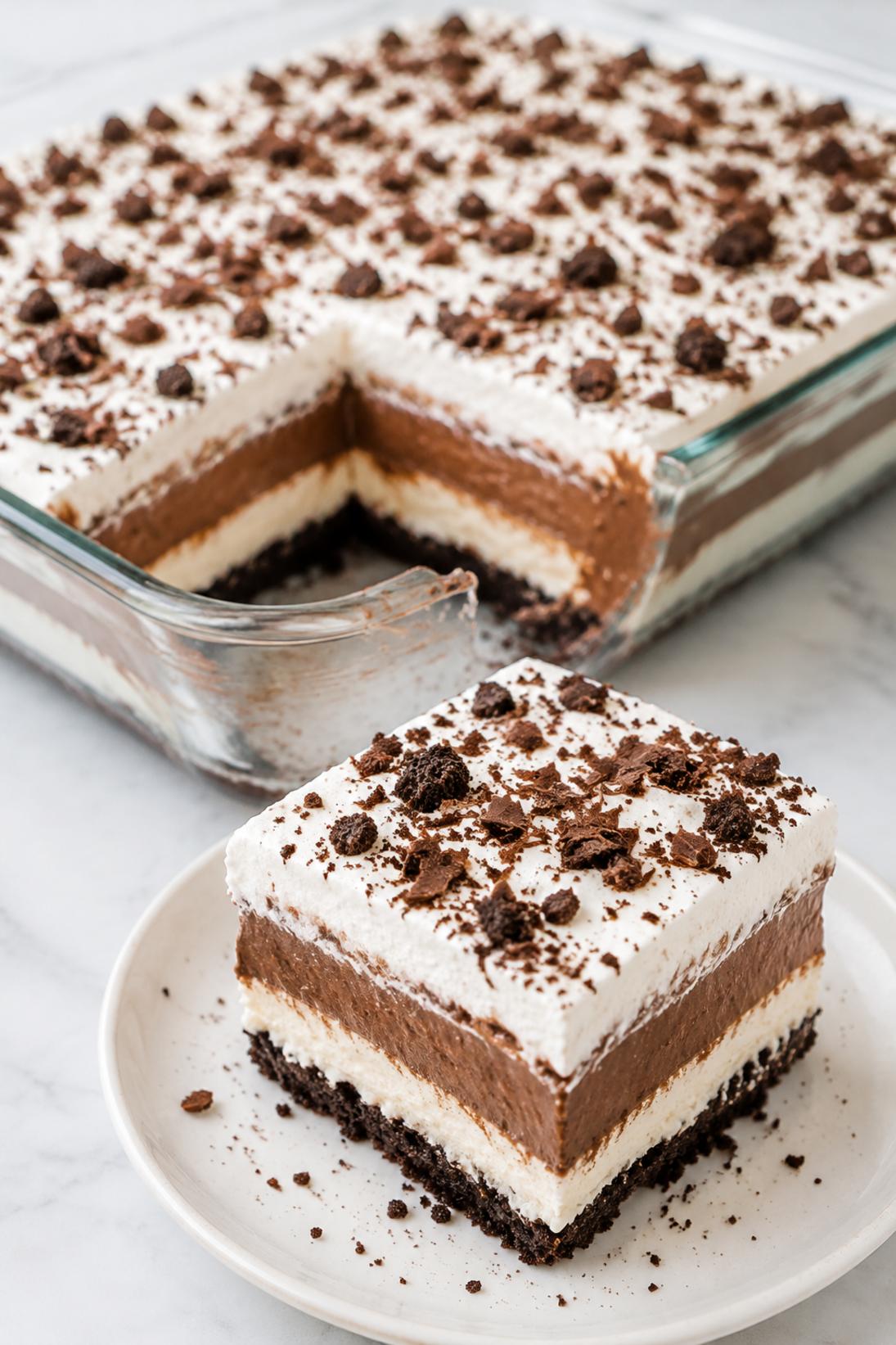 No-Bake Chocolate Cream Layered Dessert
