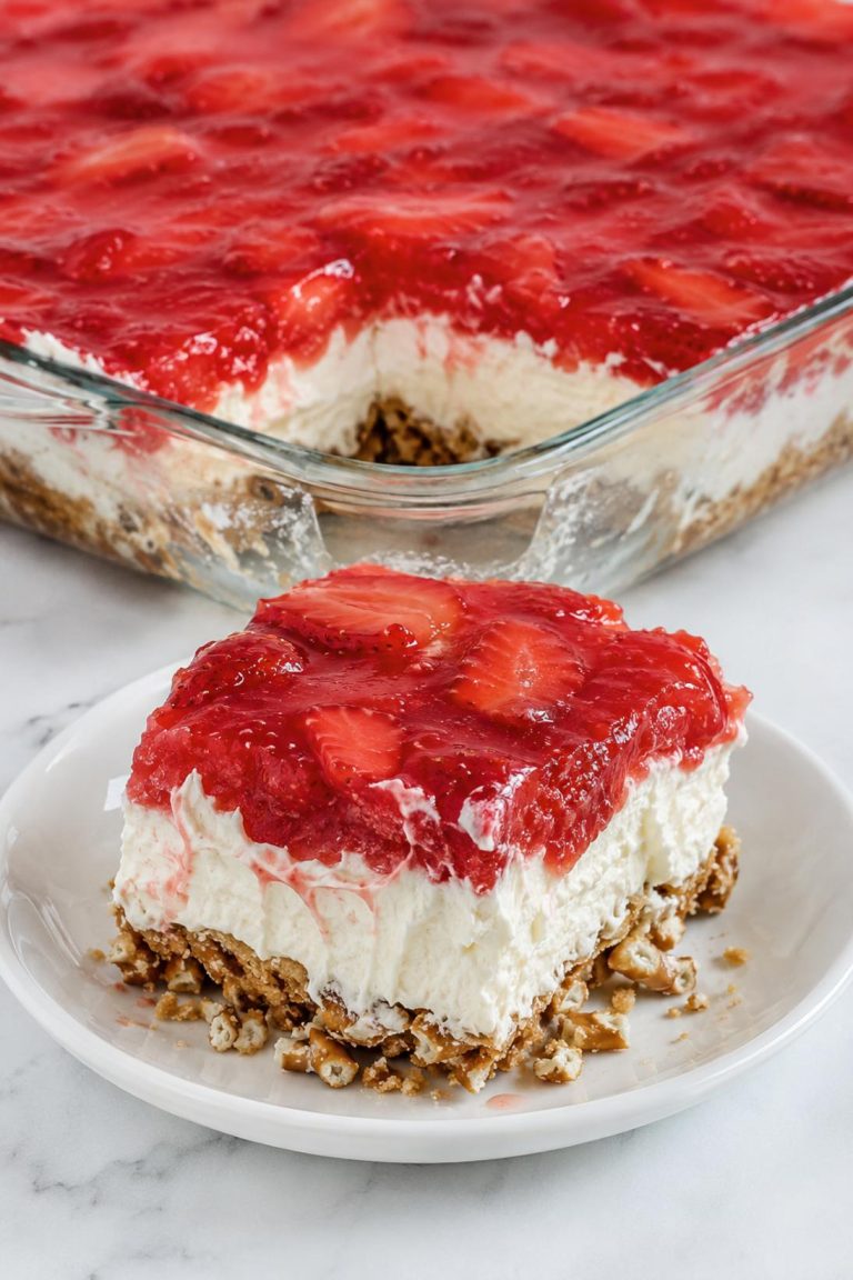 No-Bake Strawberry Pretzel Dessert