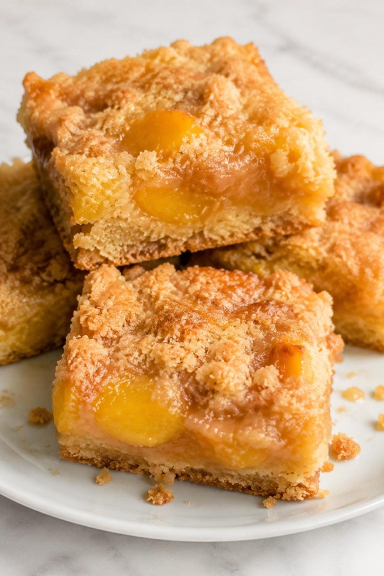 Peach Dump Cake Bars