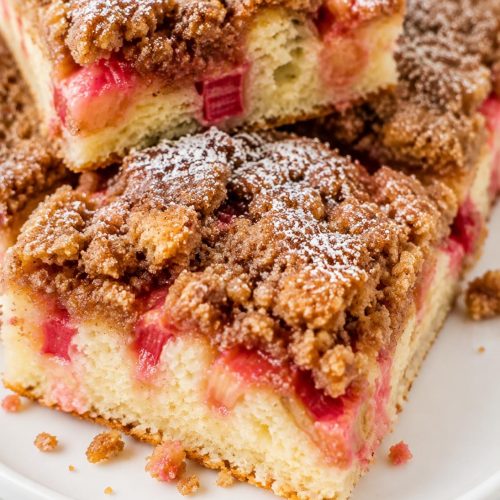 Rhubarb Coffee Cake Bars