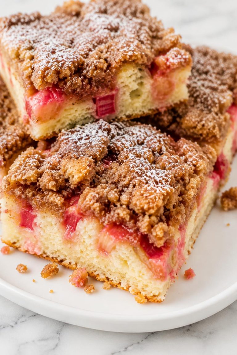 Rhubarb Coffee Cake Bars